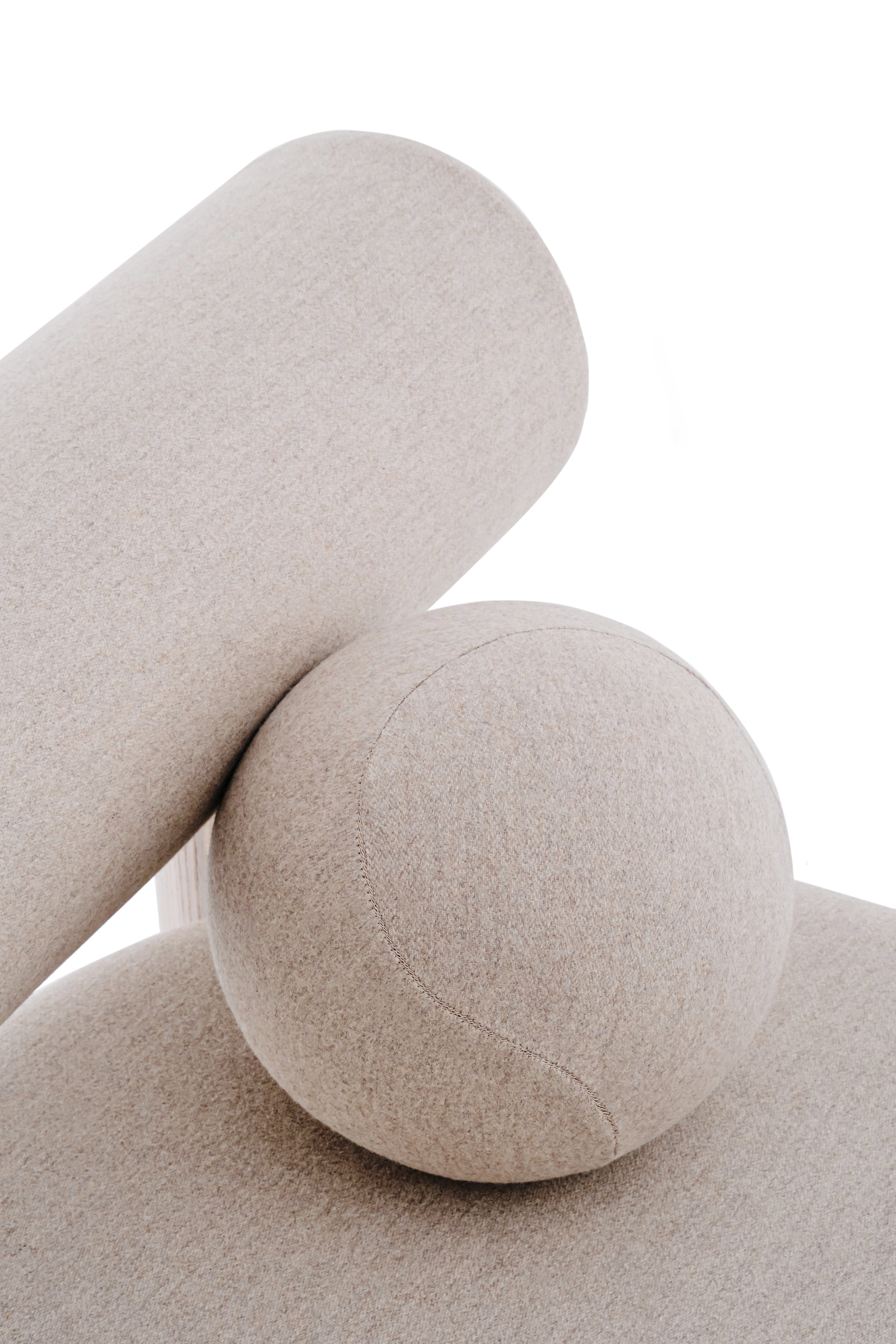 GROPIUS CS2 upholstered armchair with wooden base