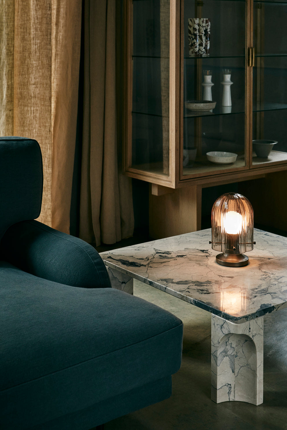 SEINE table lamp smoked glass