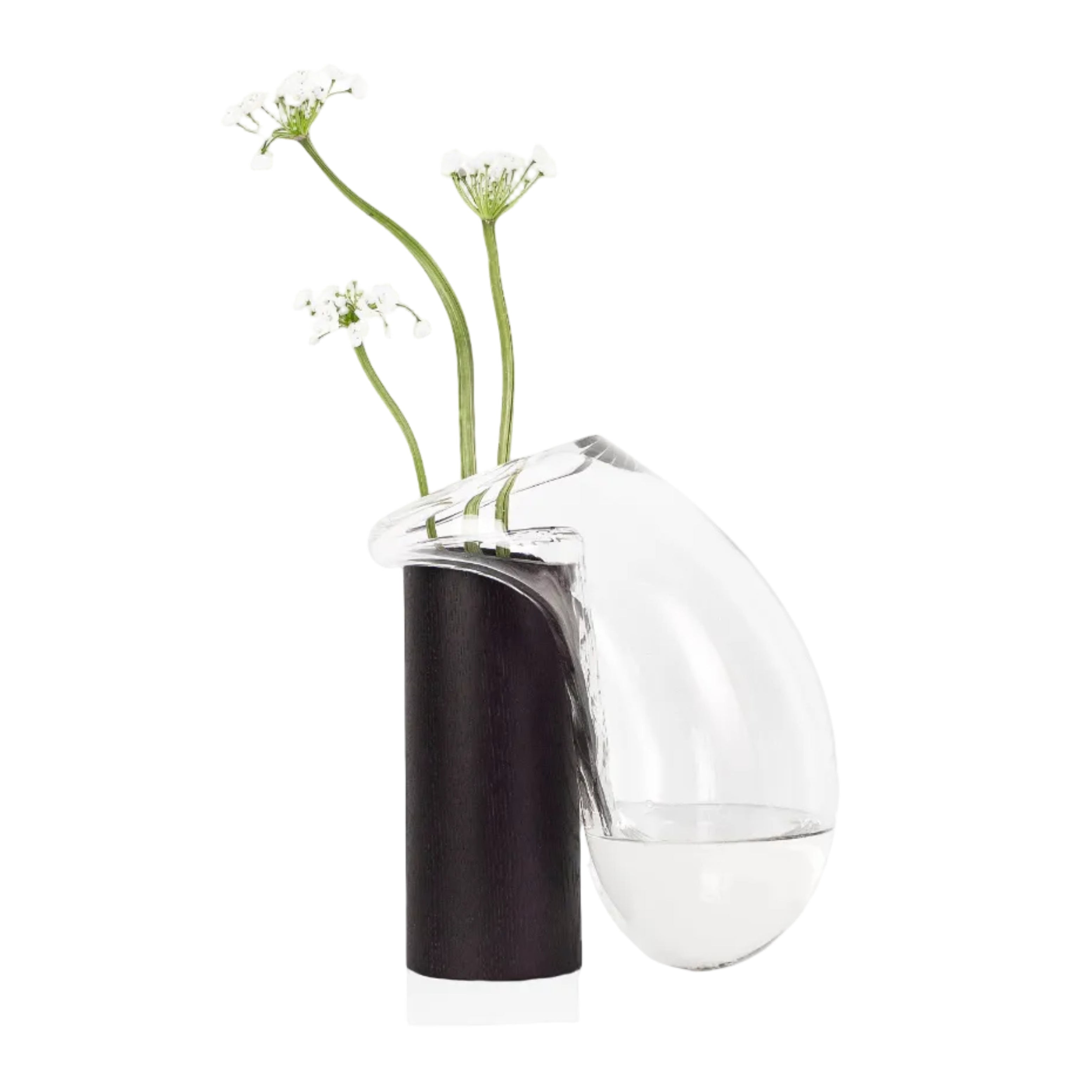 GUTTA BOON vase glass with black
