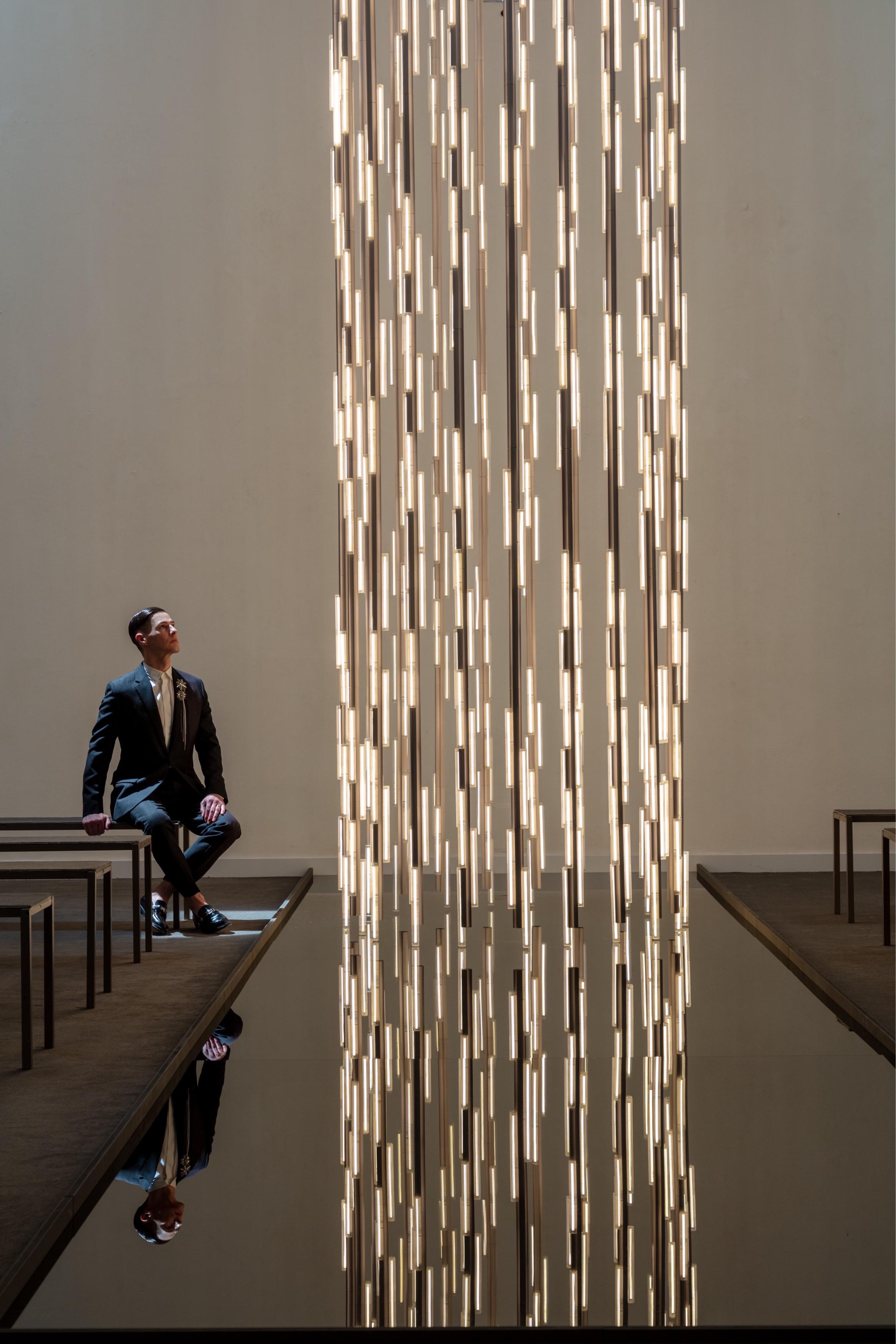 Hanglamp 3-punts HAIL geborsteld goud