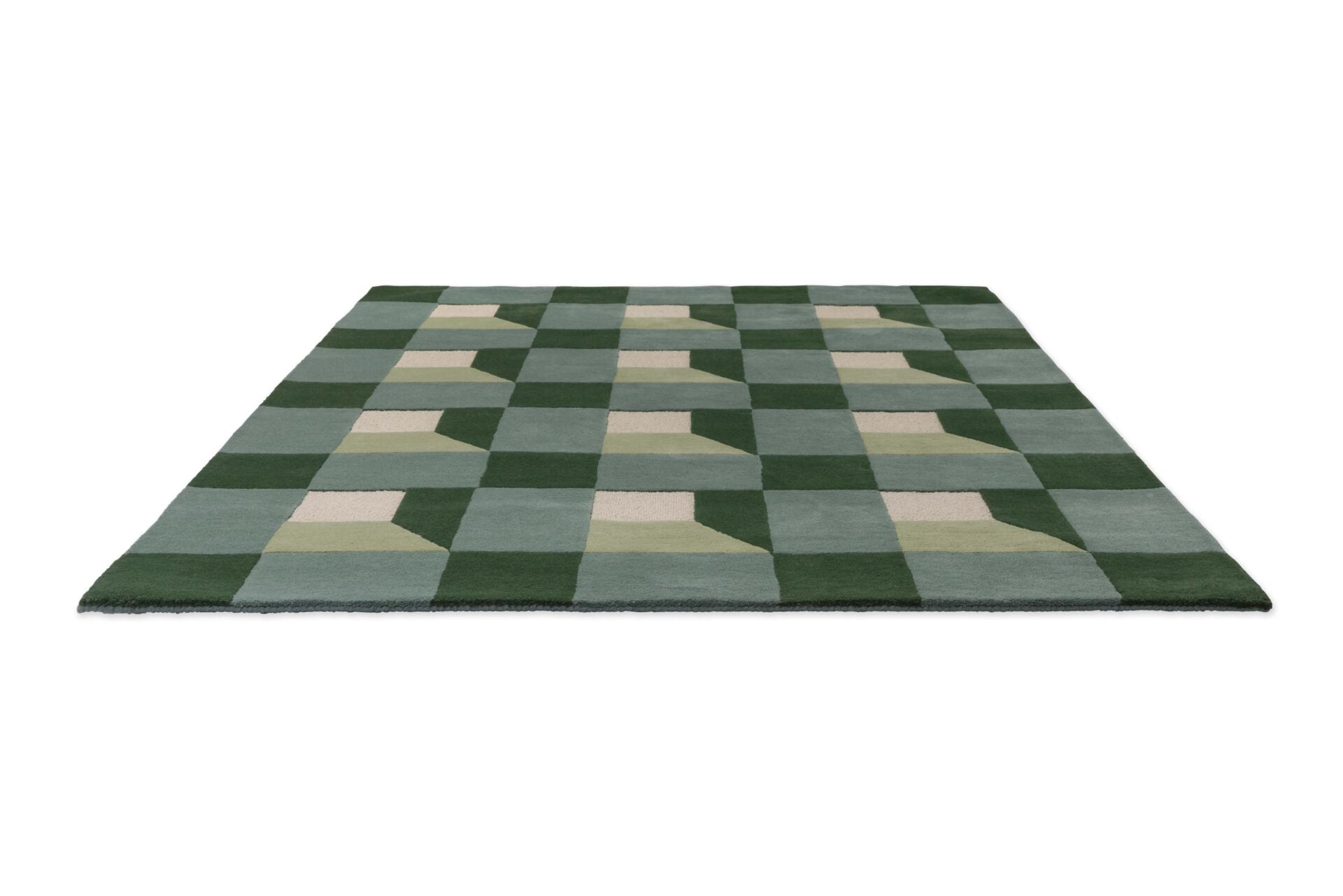 Vloerkleed BLOCKS FERN groen-beige