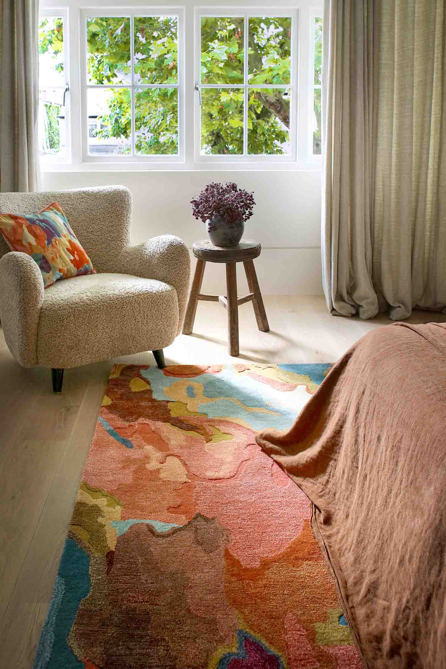 Rosewood Forest rug Huckleberry brown-borde