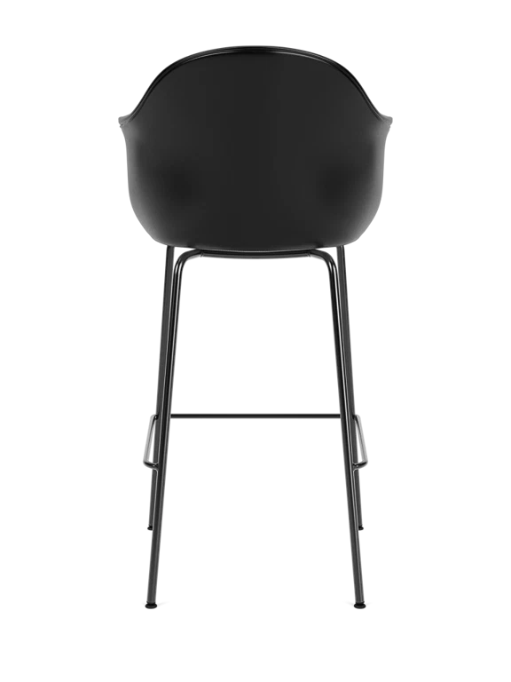 HARBOUR Armchair with Armrests Black Leather