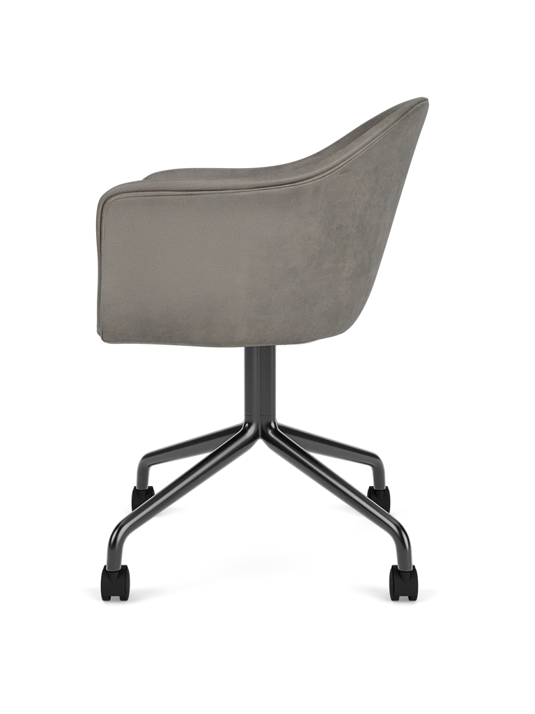 Bureau fauteuil HARBOUR grijs leer met zwarte basis