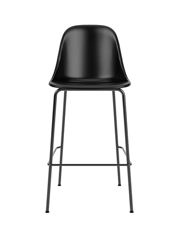 HARBOUR stool black leather