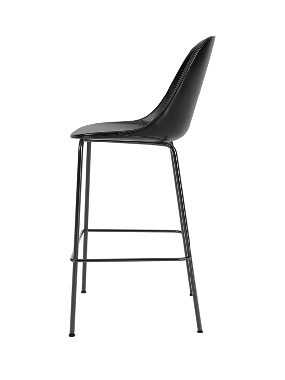 HARBOUR stool black leather