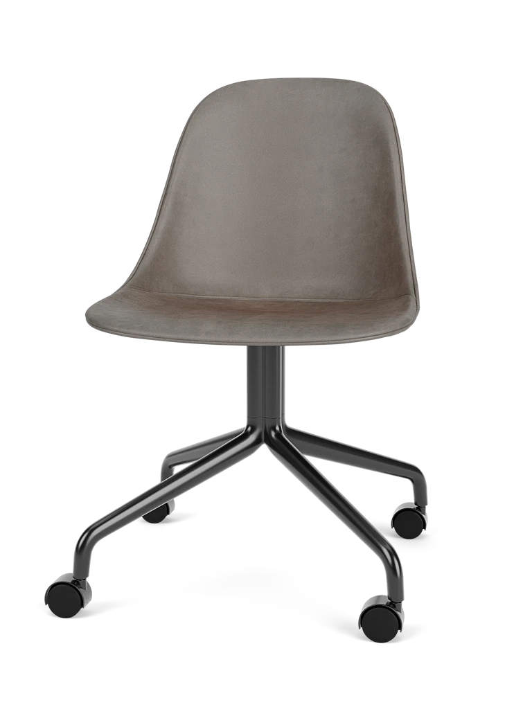 HARBOUR office chair gray leather with black base