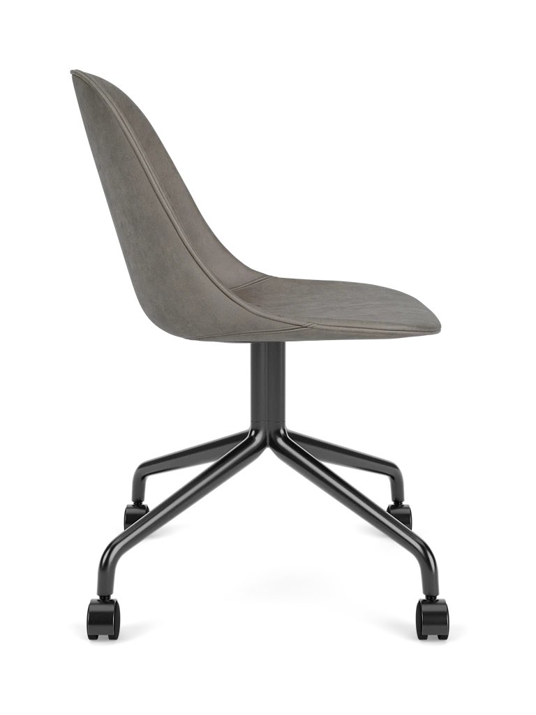 HARBOUR office chair gray leather with black base