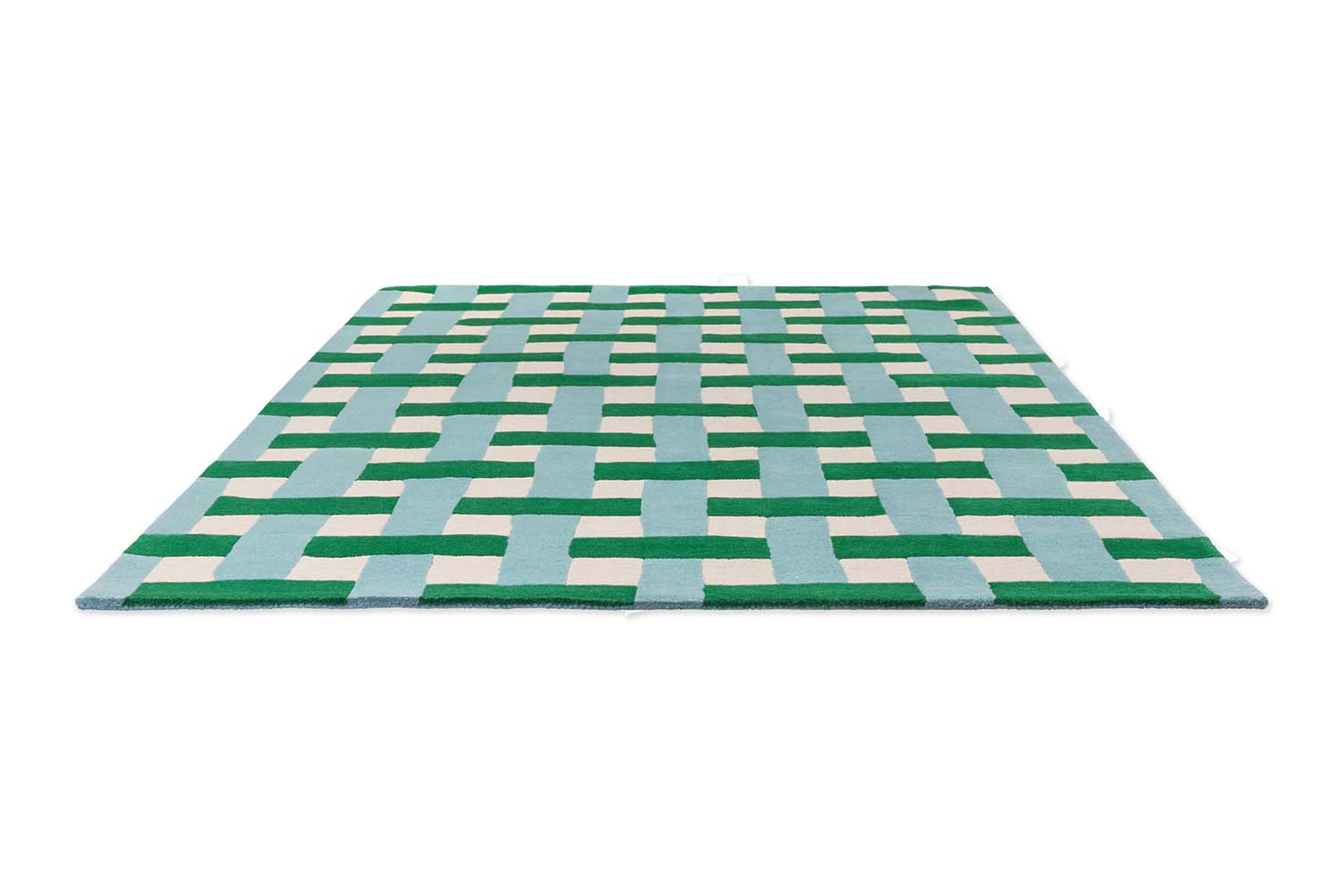 Vloerkleed BASKETWEAVE EMERALD AQUAMARINE groen-blauw