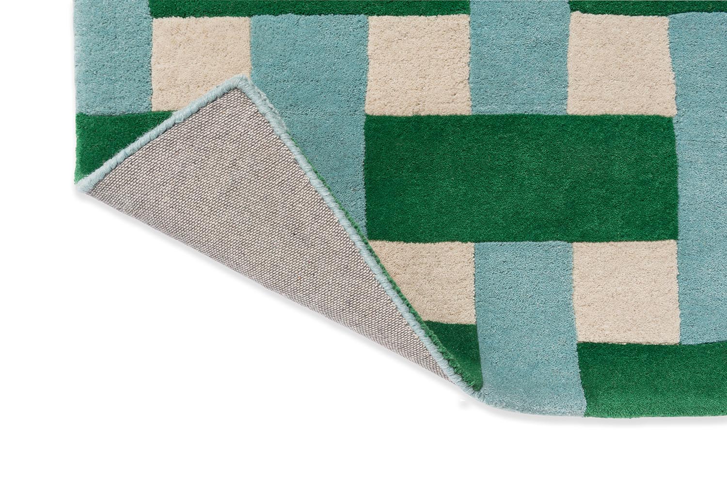 Vloerkleed BASKETWEAVE EMERALD AQUAMARINE groen-blauw