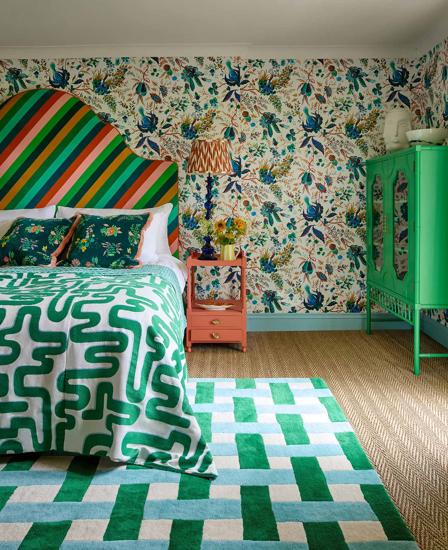 Vloerkleed BASKETWEAVE EMERALD AQUAMARINE groen-blauw