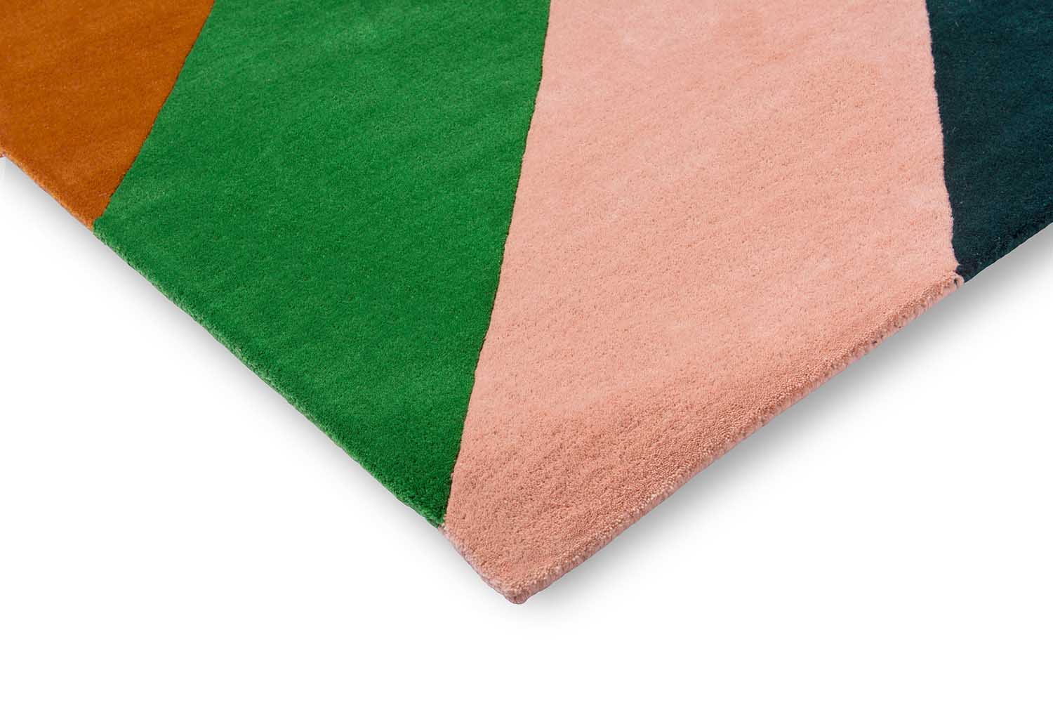 SHERBET STRIPE EMERALD AMBER mehrfarbiger Teppich