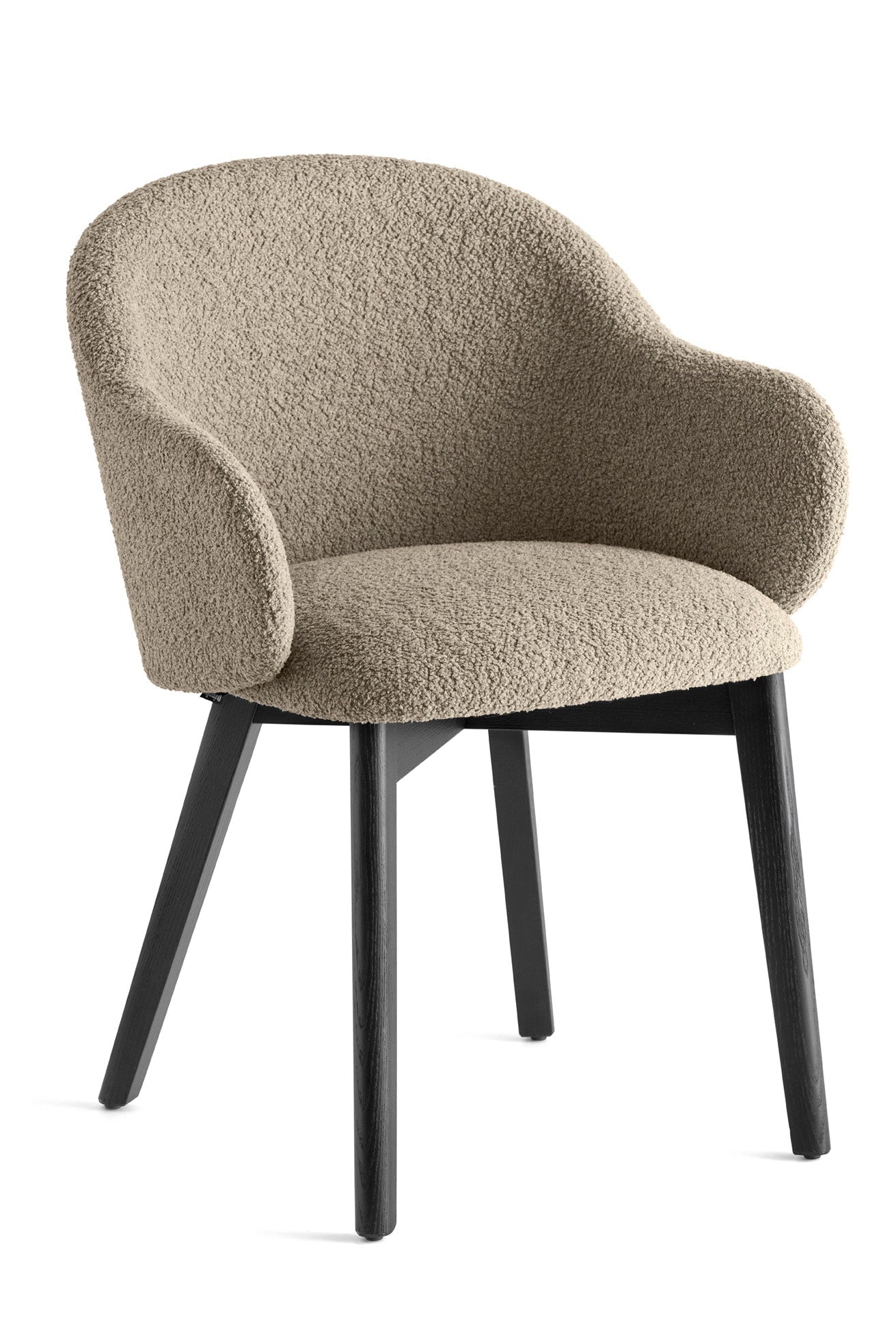 Holly FAB fauteuil met armleuningen, gestoffeerd met een zwarte houten basis
