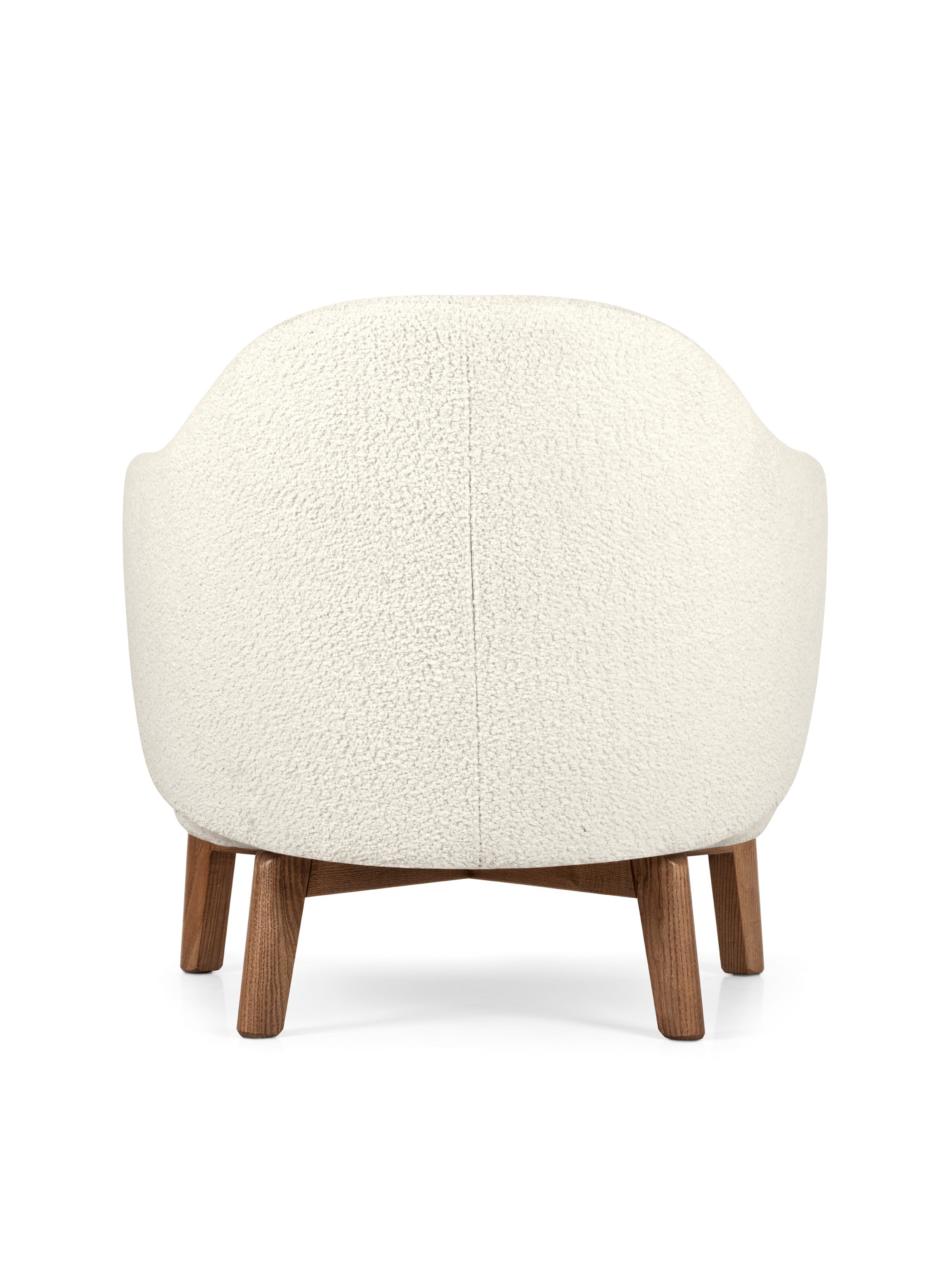 HOLLY FAB upholstered armchair with walnut base