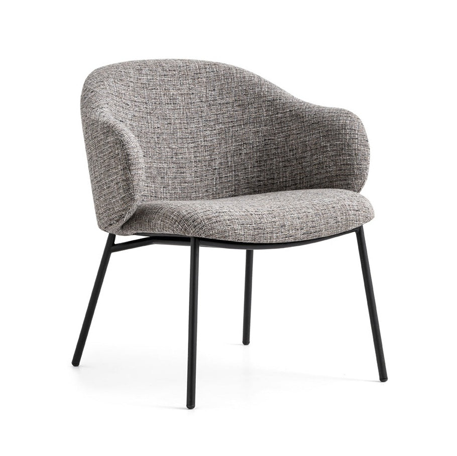 Sessel HOLLY gepolstert mit schwarzem Gestell