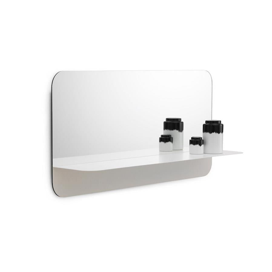 Horizon HORIZONTAL Spiegel mit Regal weiß