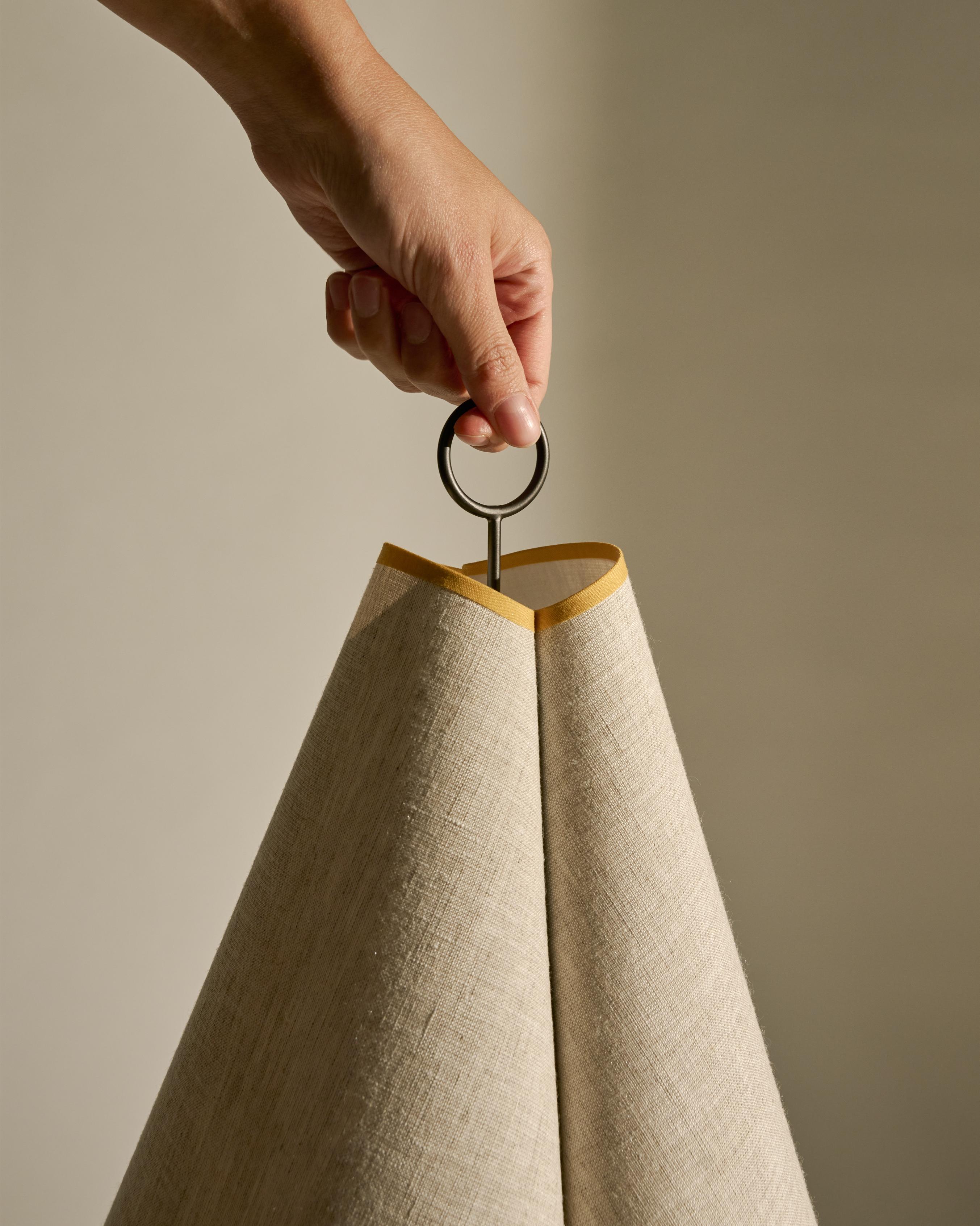Portable lamp HORNBÆK white with yellow finish