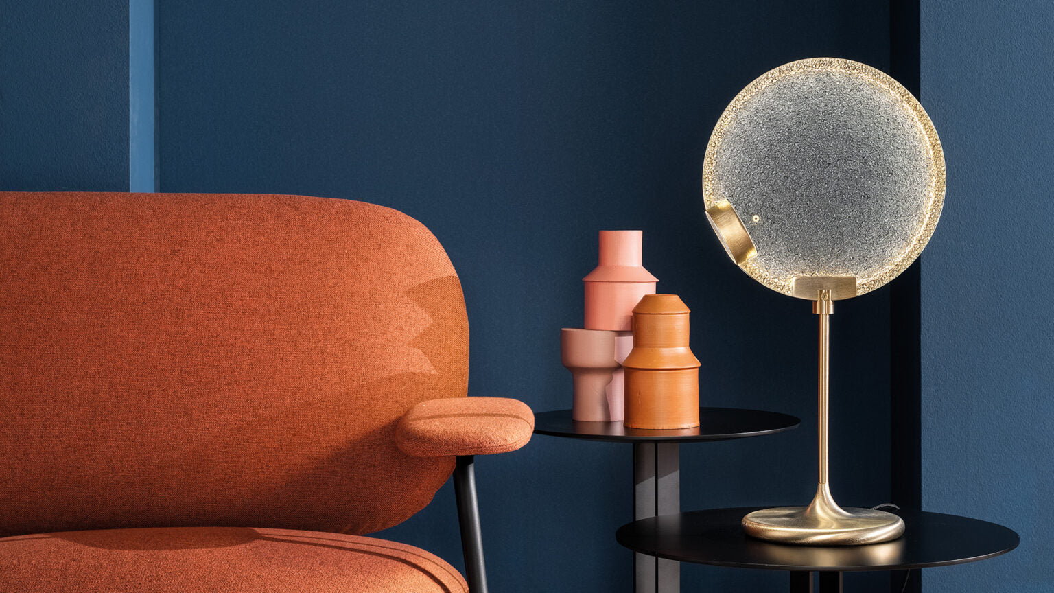 Tafellamp HORO TL geborsteld messing