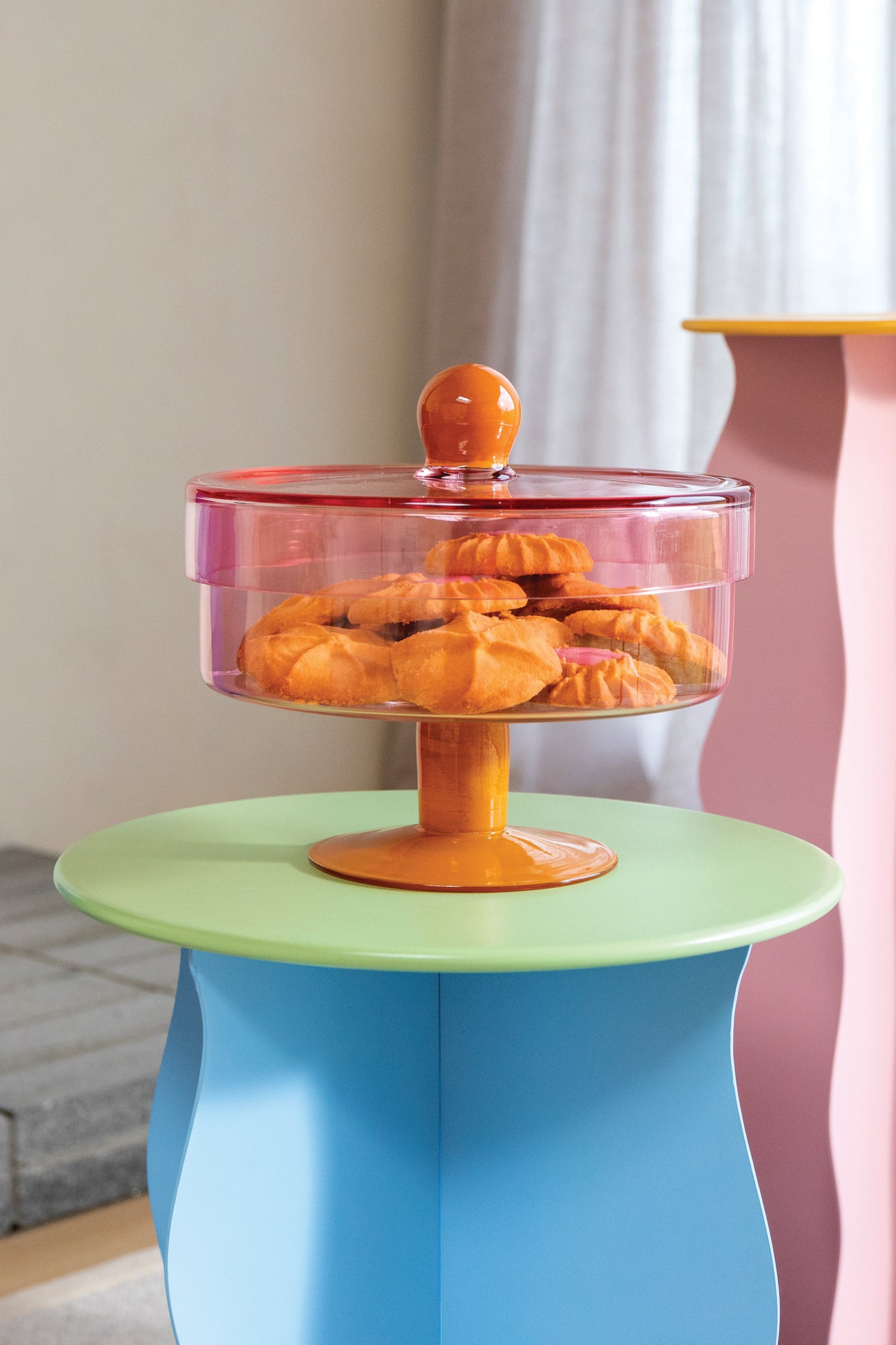 Patera met deksel DUO roze met oranje