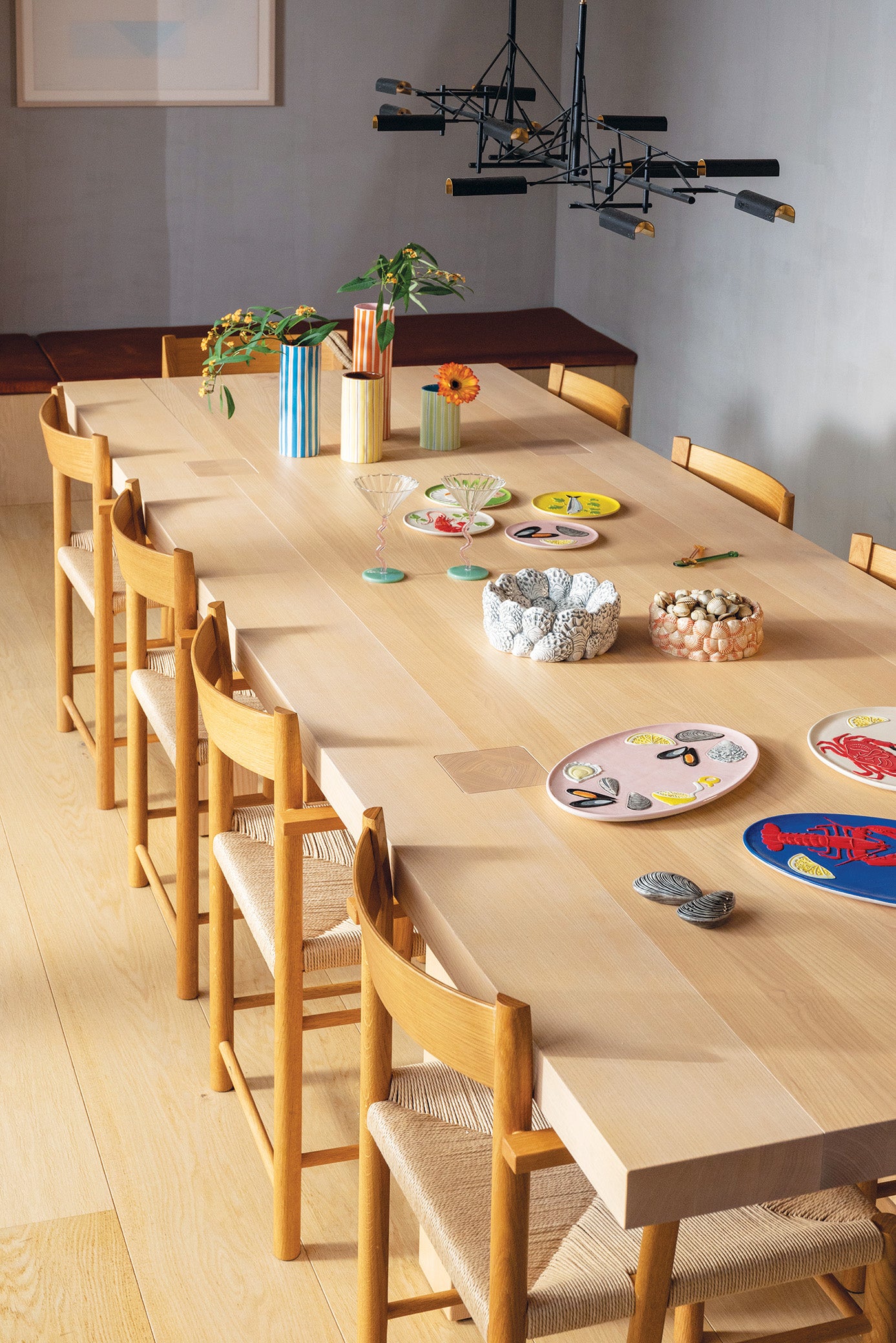 Vaas RAY oranje met wit en roze