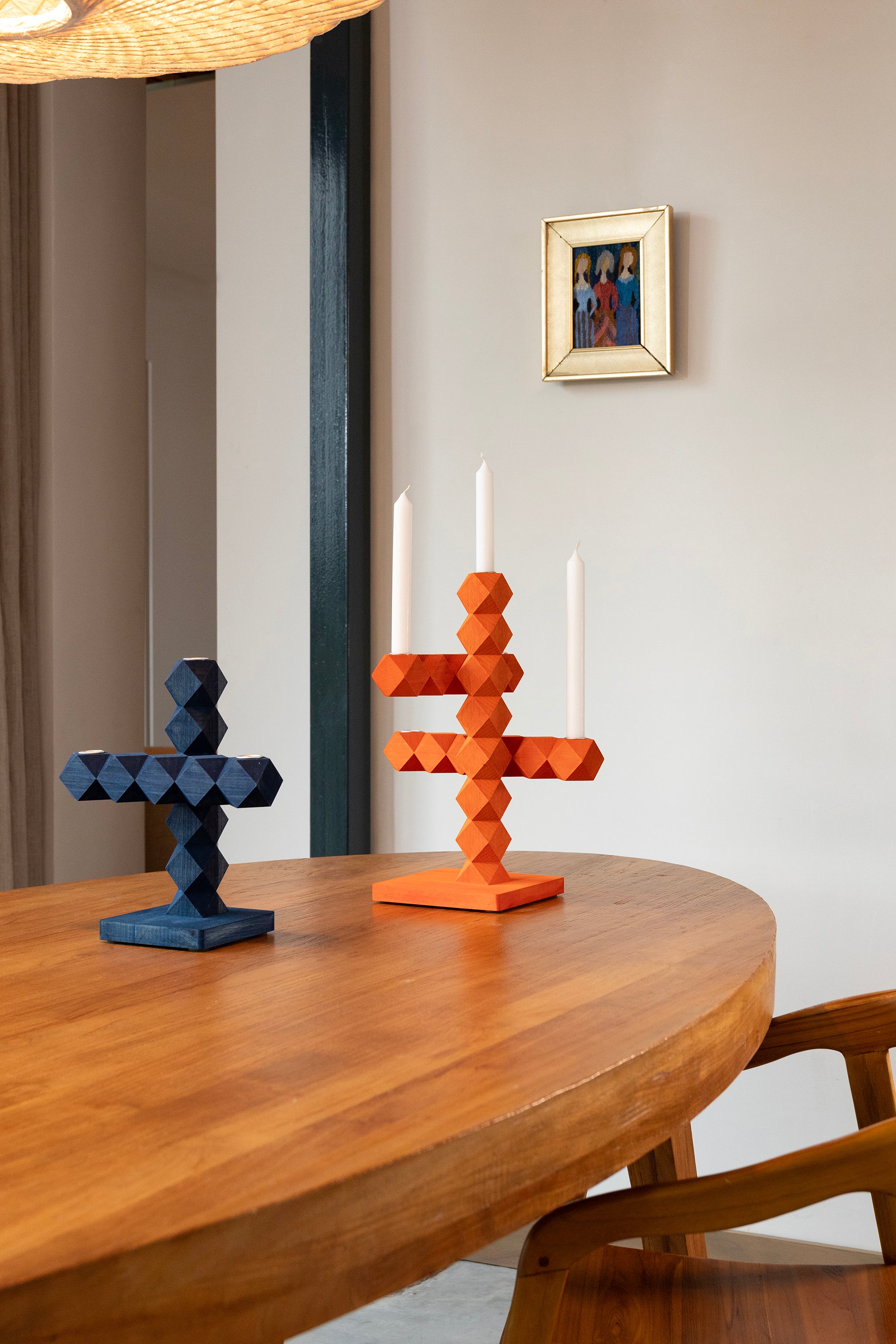 Kaarsenhouder CLEAN CUT oranje