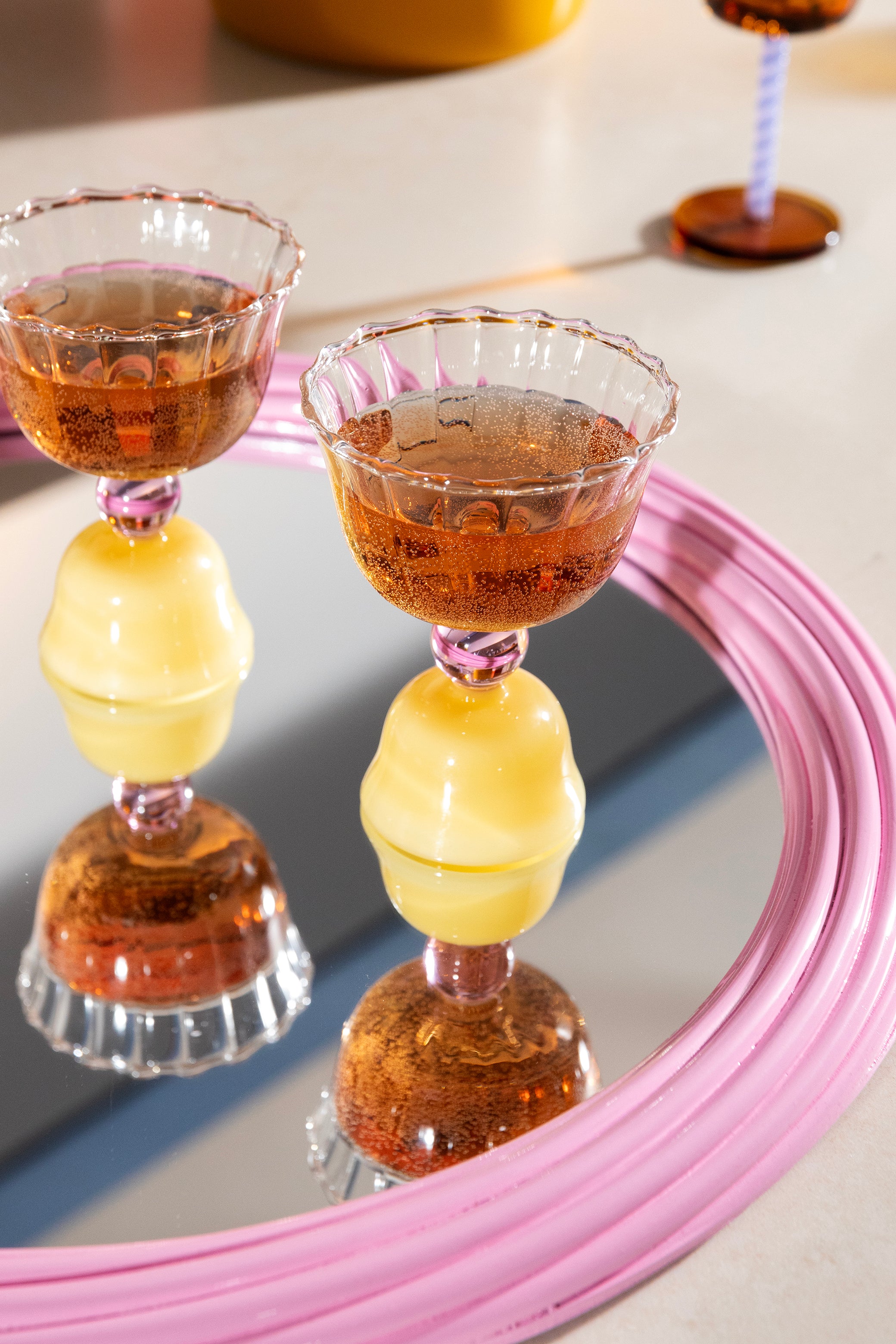 Ronde Lustro CHURROS roze