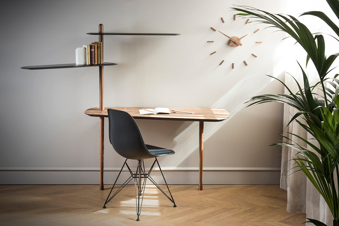 Wandklok SUNSET notenhout