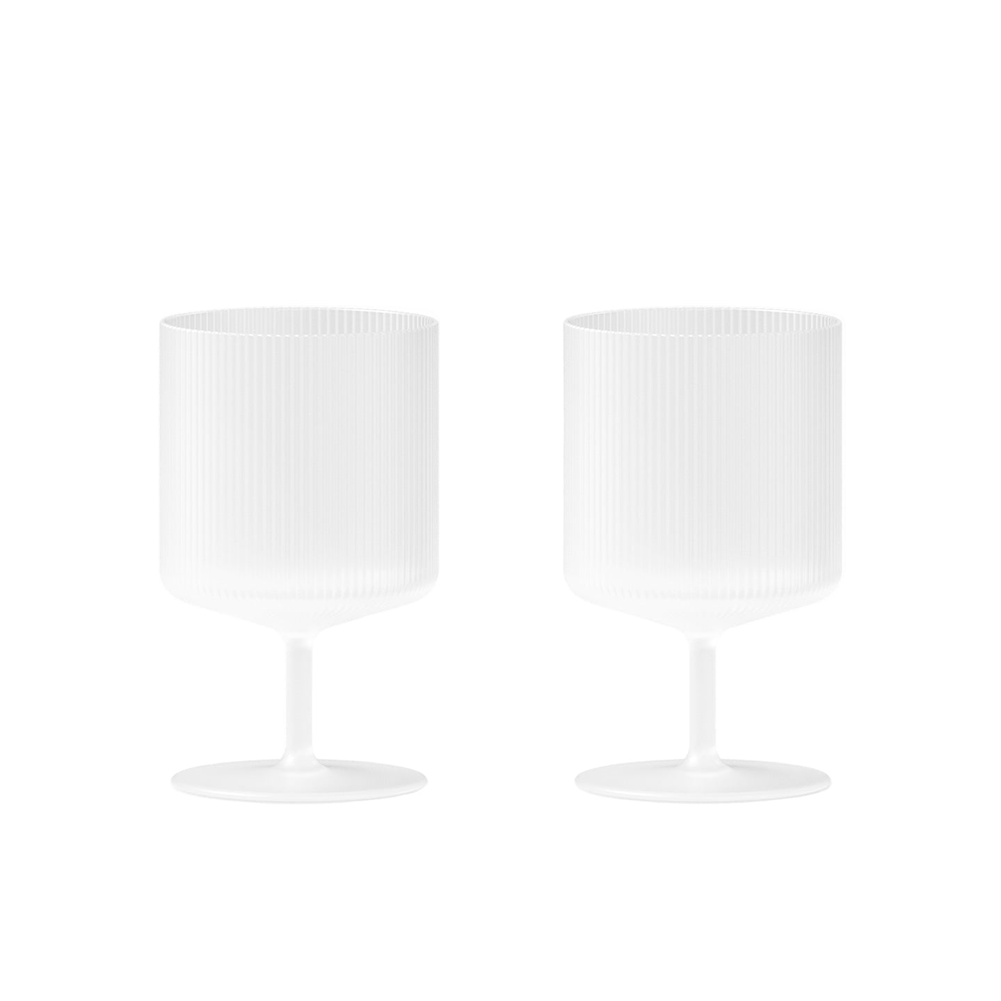 Set von Weingläsern RIPPLE aus weißem Glas