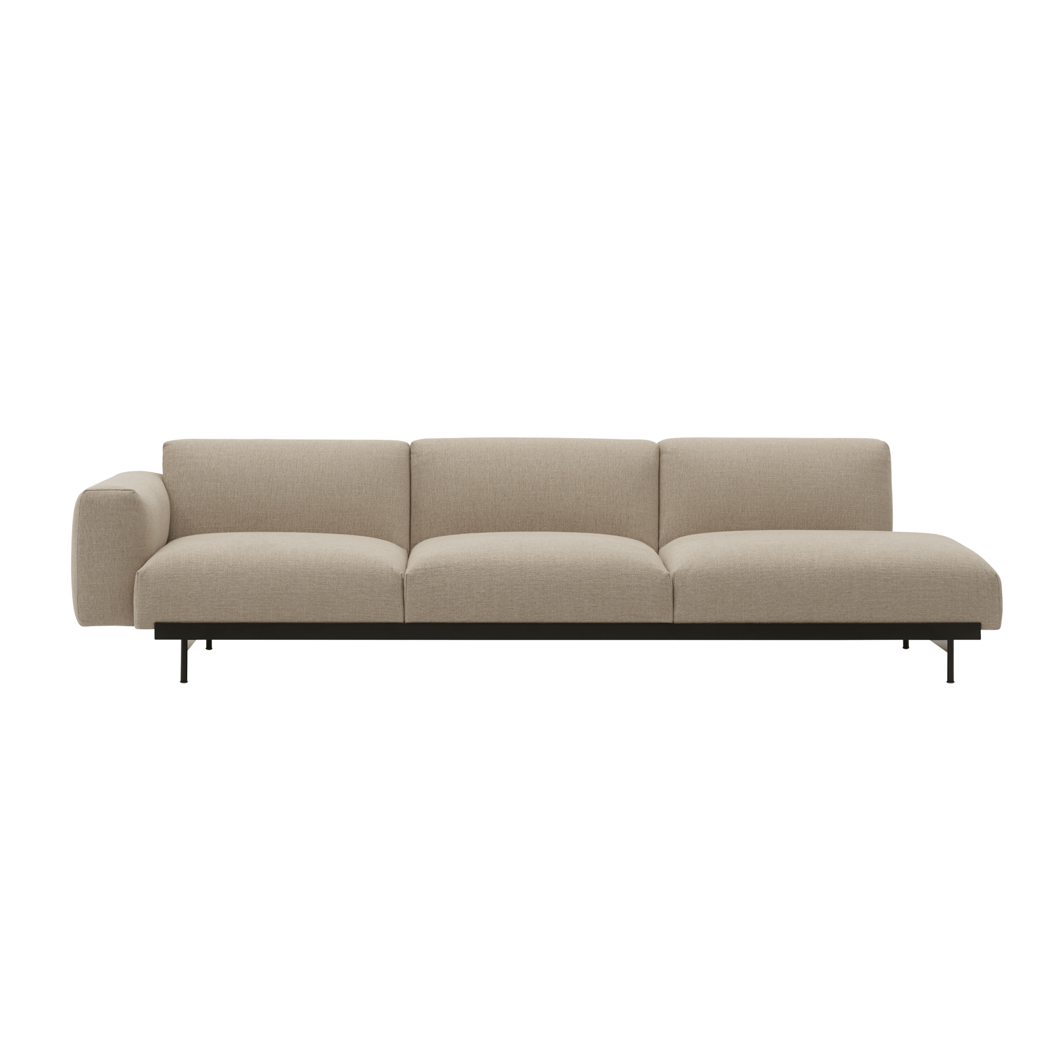 Sofa 3-zits open rechts IN SITU gestoffeerd
