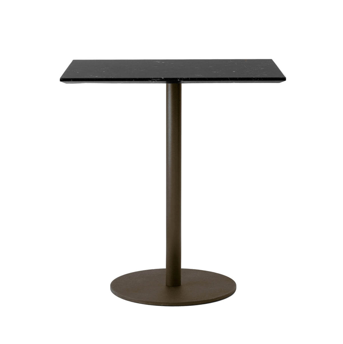 IN BETWEEN SK16 café tafel met zwart marmeren blad en bruine basis