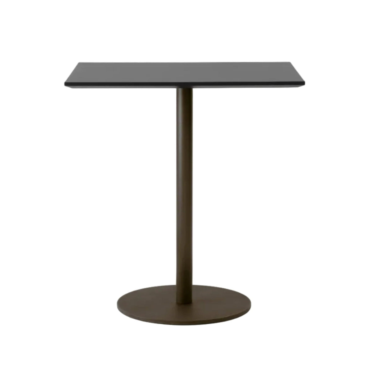 Café tafel IN BETWEEN SK16 zwart gelamineerd blad met een bruine basis