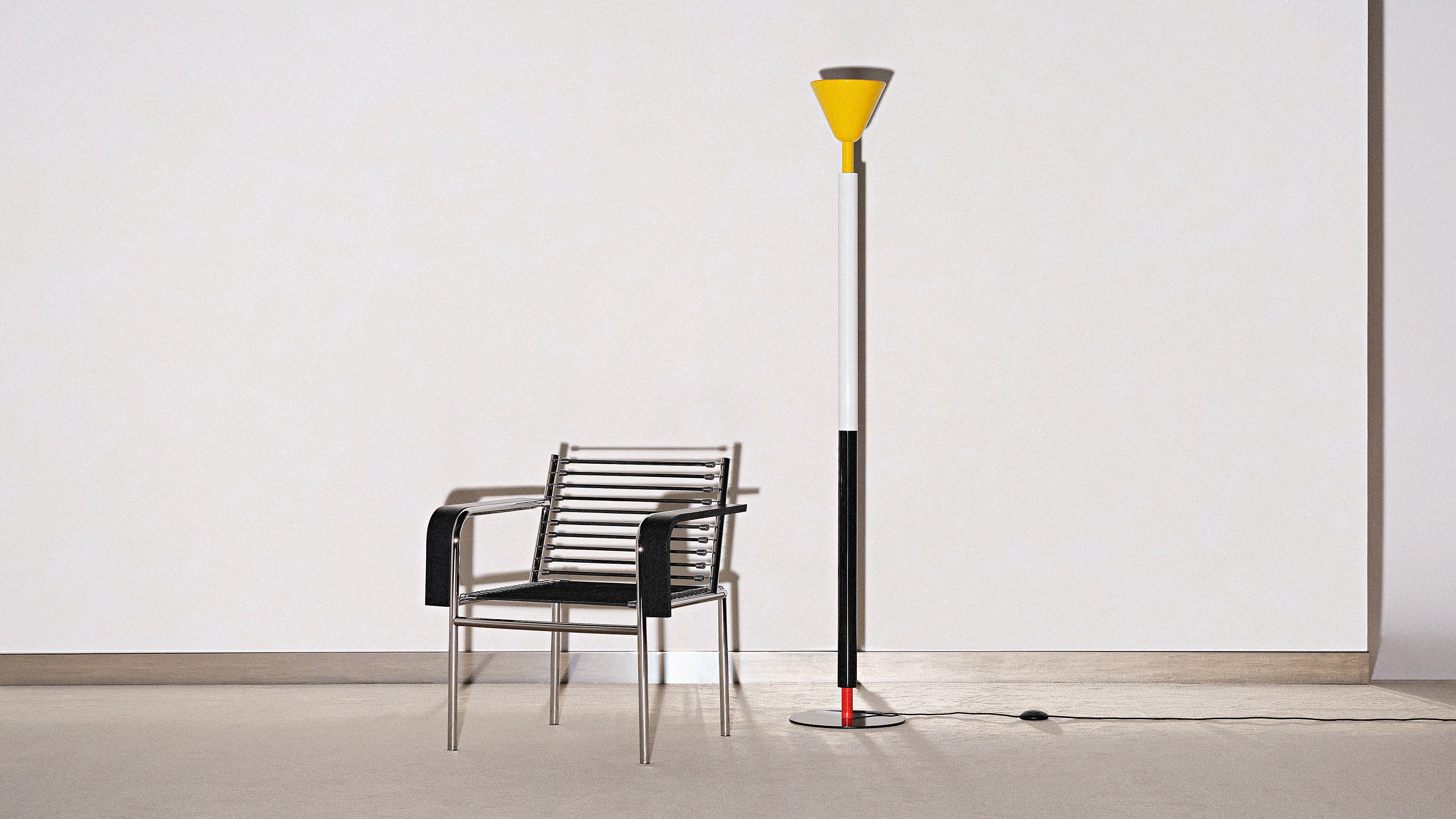 Zwarte SANDOWS fauteuil met stalen basis