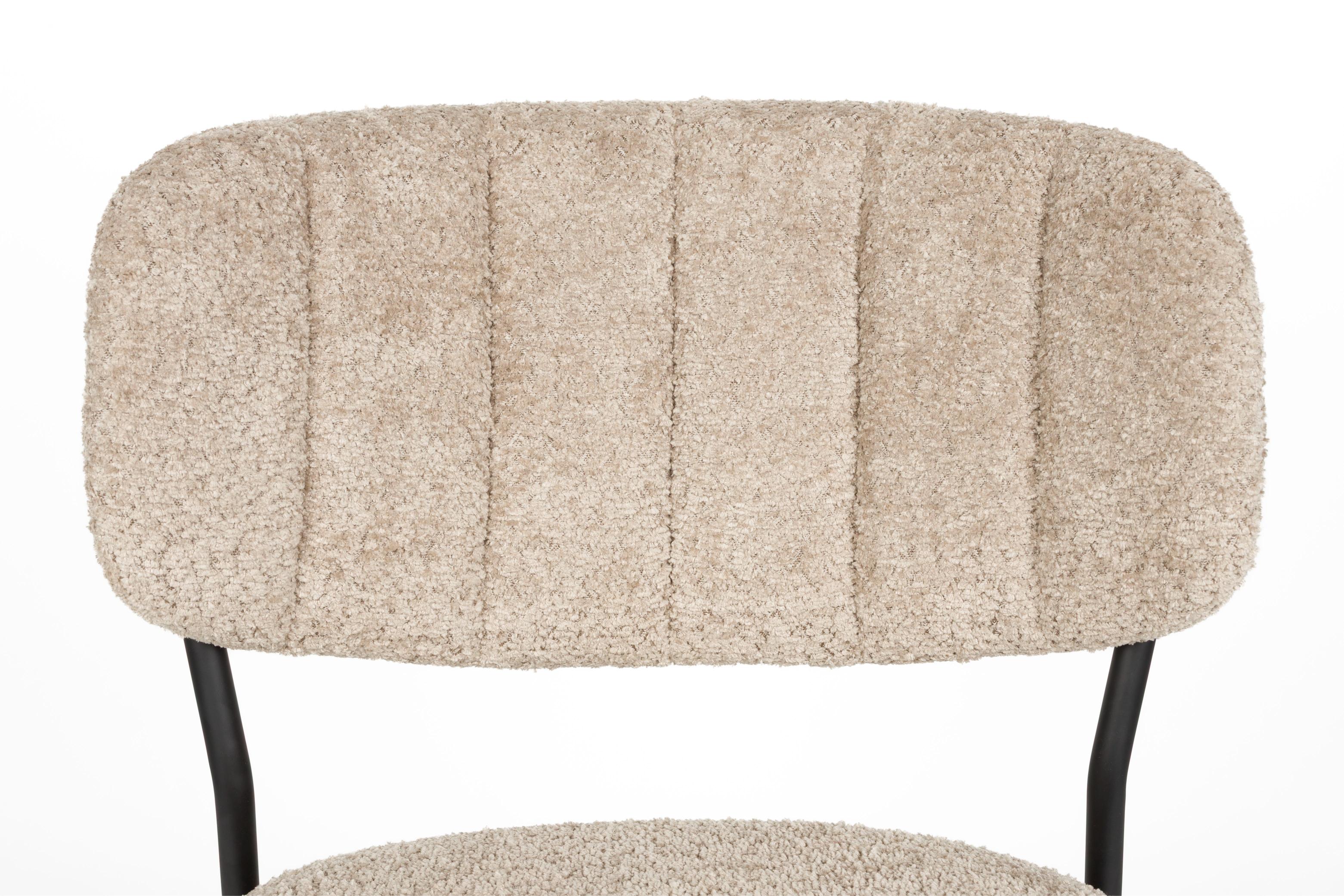 Krzesło JOLIEN beżowy boucle z czarną podstawą