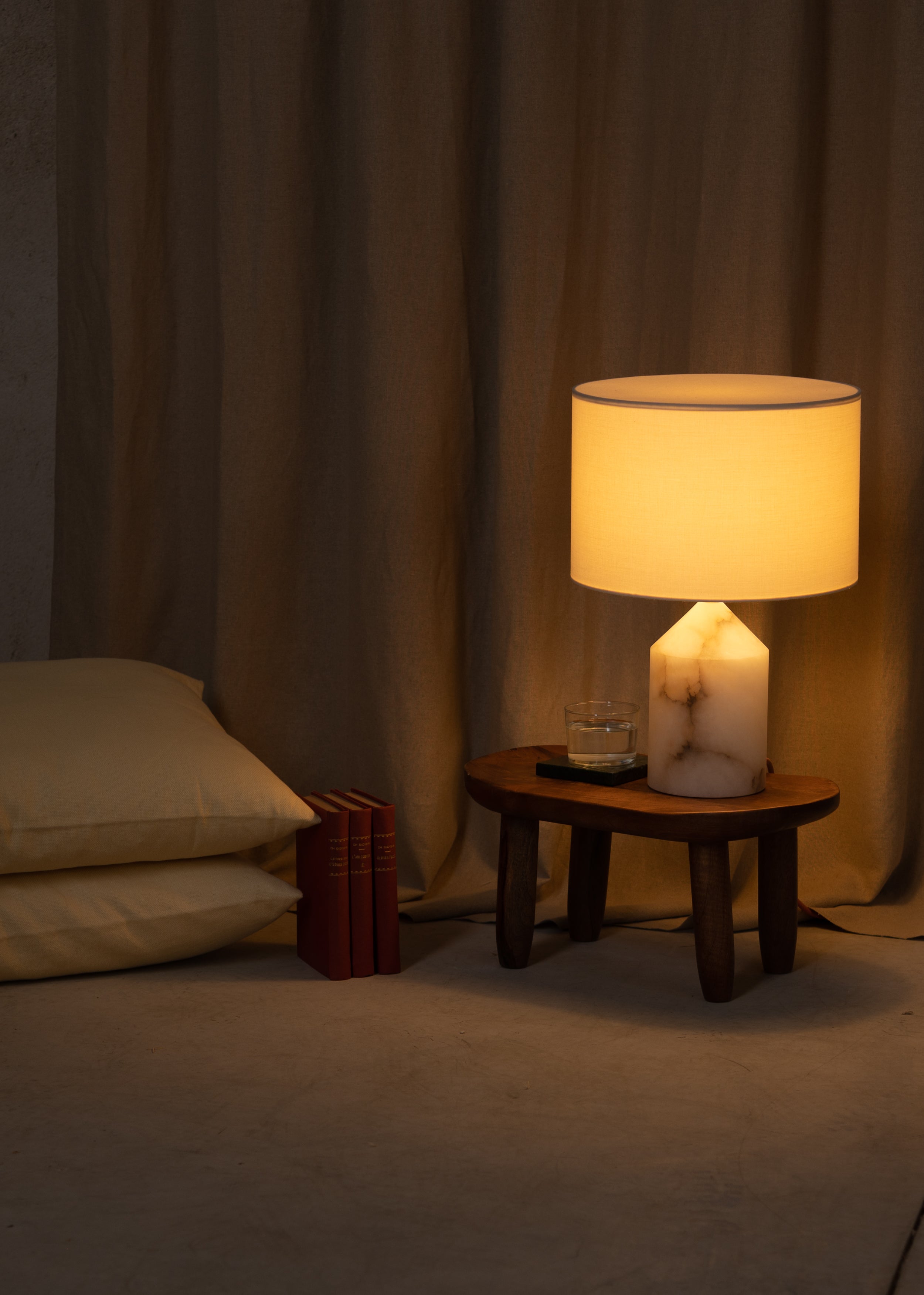 Tischlampe JOSEF weißer Alabaster