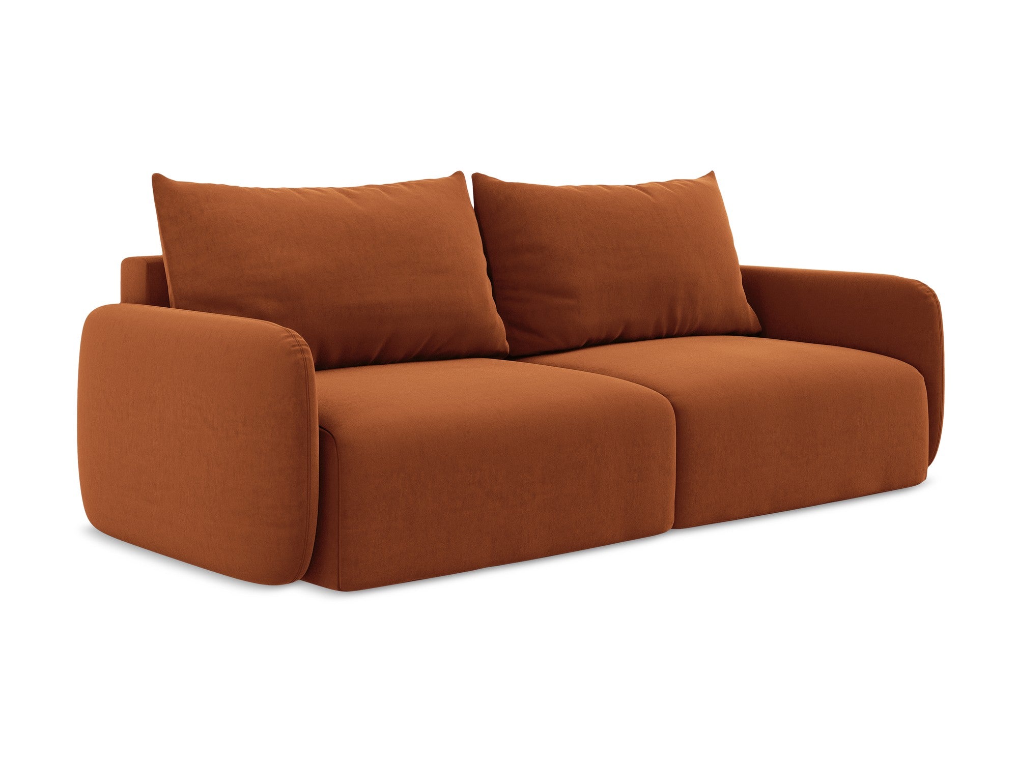 Velvet 3-Seater Sofa with Sleeping Function KALENA Terracotta