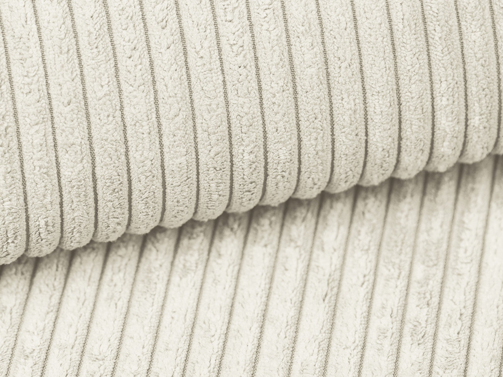 Sofa 3-zits met slaapfunctie KALENA lichtbeige ribstof