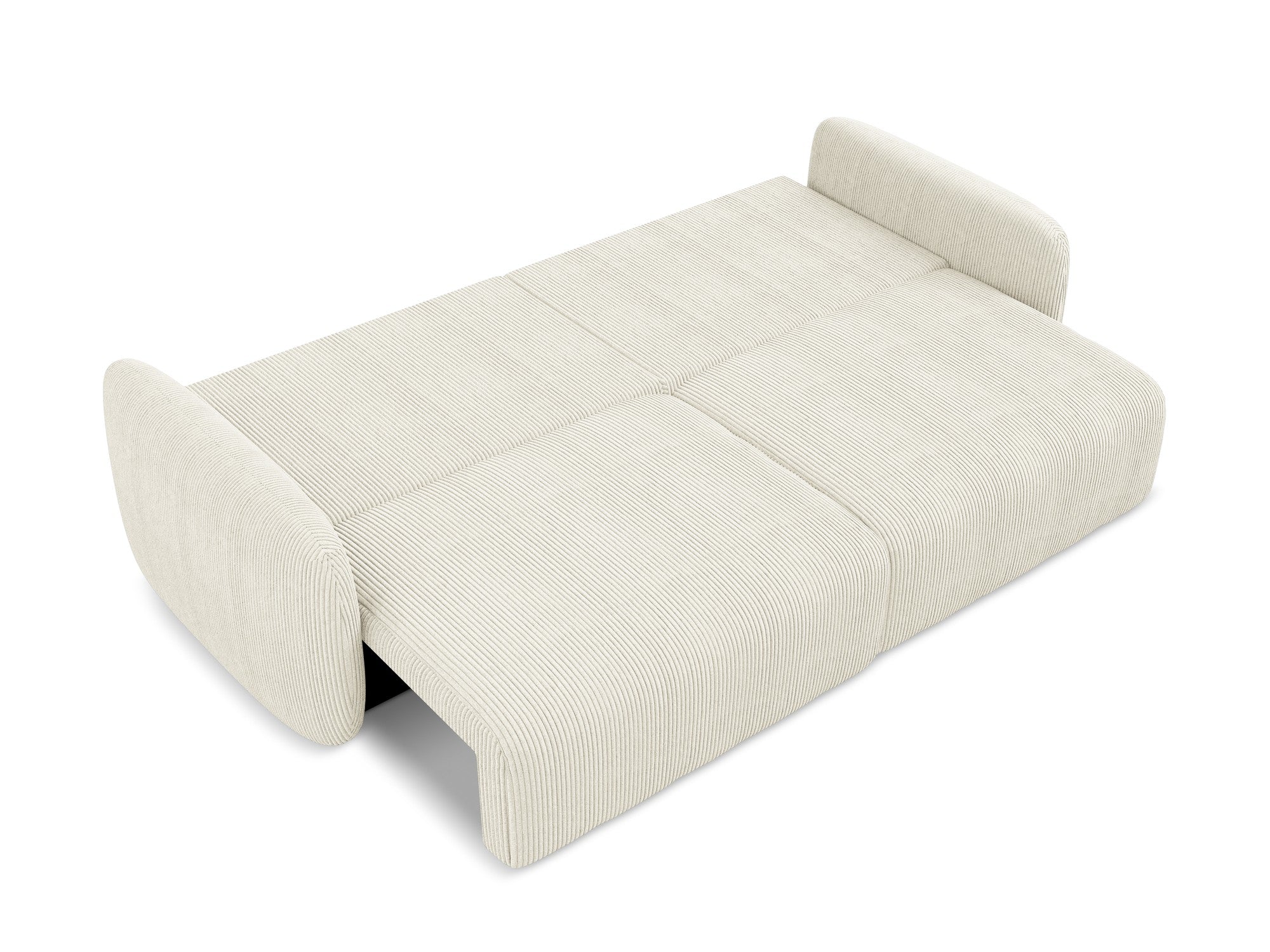 Sofa 3-zits met slaapfunctie KALENA lichtbeige ribstof