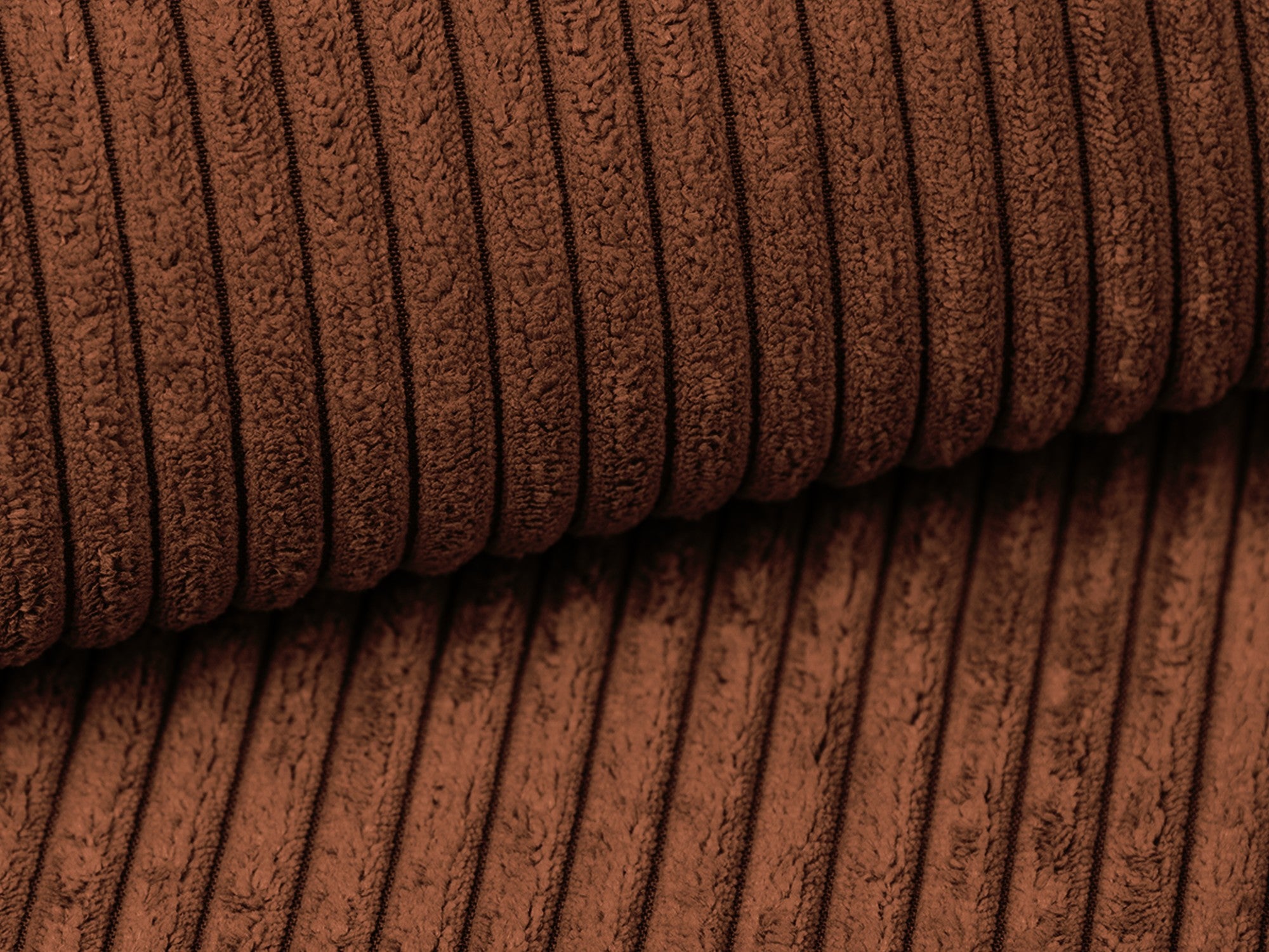 Sofa 3-zits met slaapfunctie KALENA terracotta ribfluweel