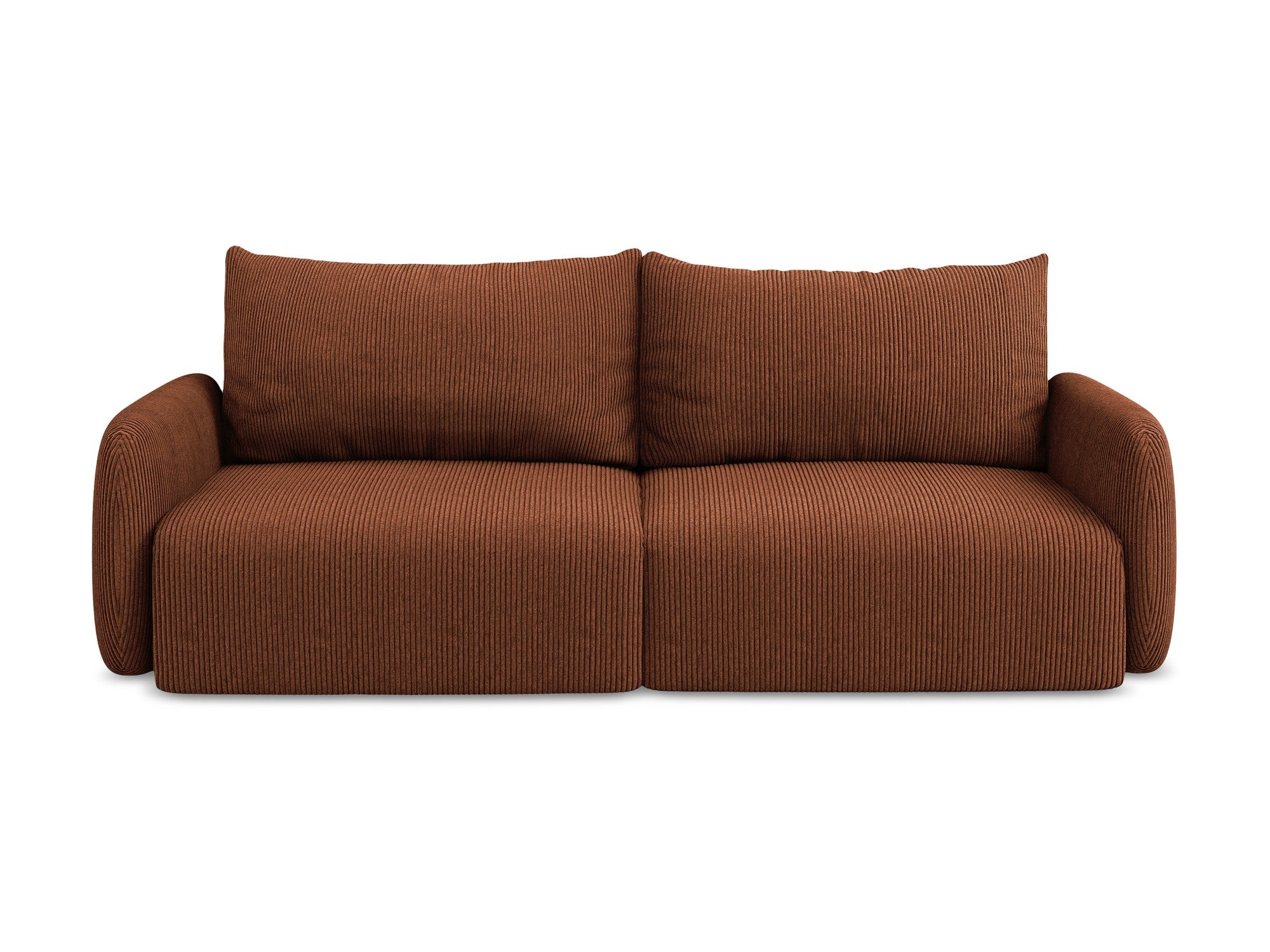 Sofa 3-zits met slaapfunctie KALENA terracotta ribfluweel