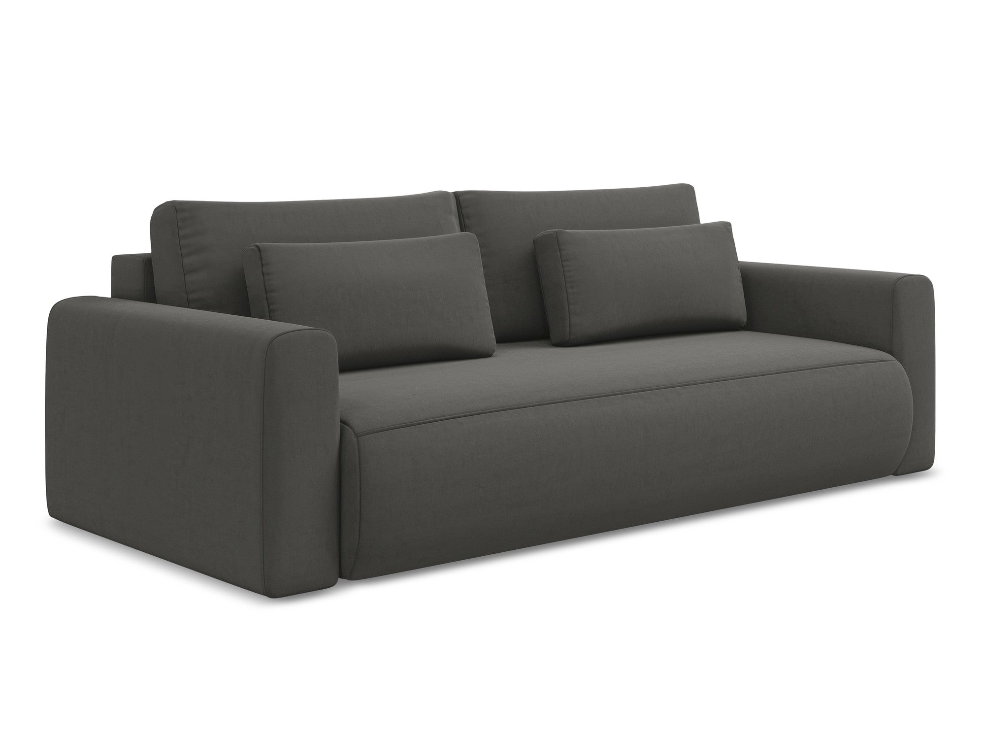 Velvet 3-Seater Sofa with Sleeping Function KAPUA Steel Gray