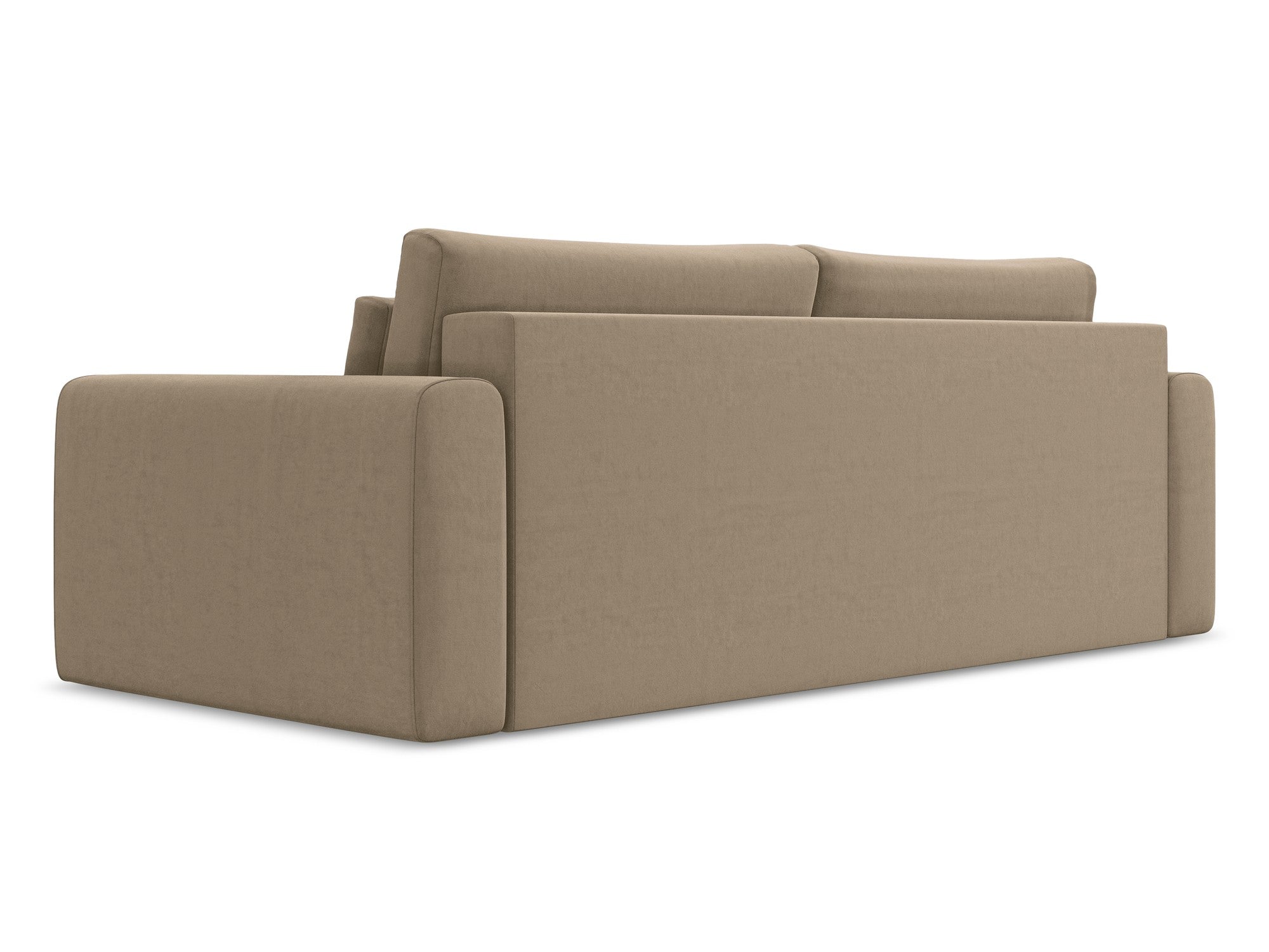 Sofa van fluweel voor 3 personen met slaapfunctie KAPUA donkerbeige