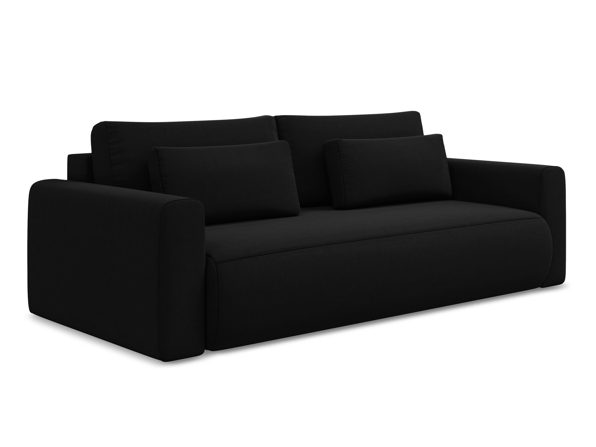 Black 3-Seater Velvet Sofa with Sleeping Function KAPUA
