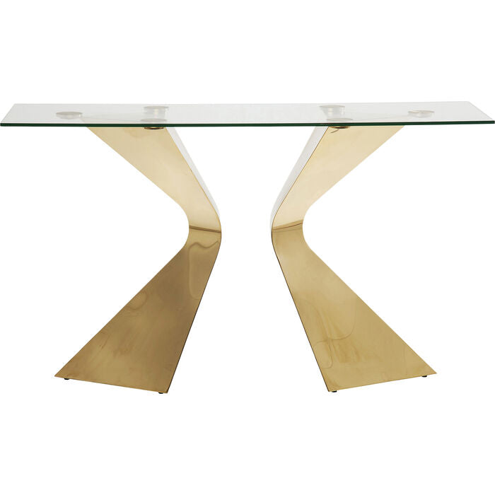 Glazen console GLORIA goud