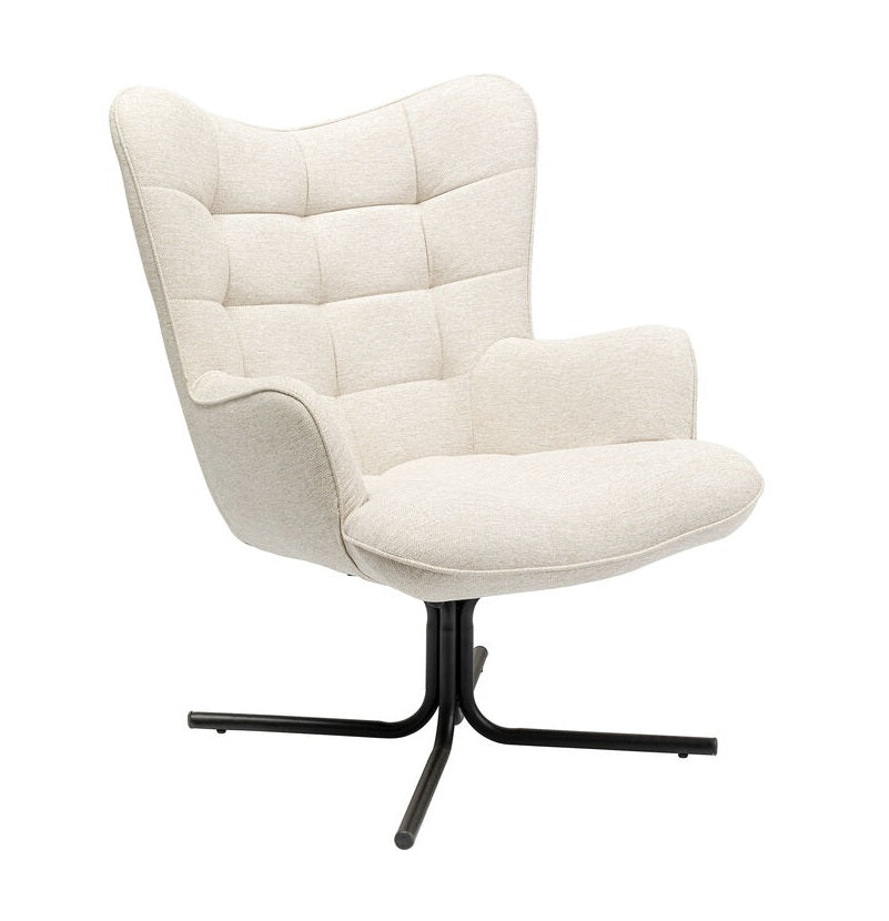 Draaistoel OSCAR crèmekleurig chenille