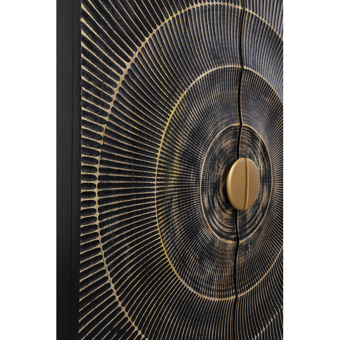 Kast MADEIRA donkerbruin hout met gouden basis