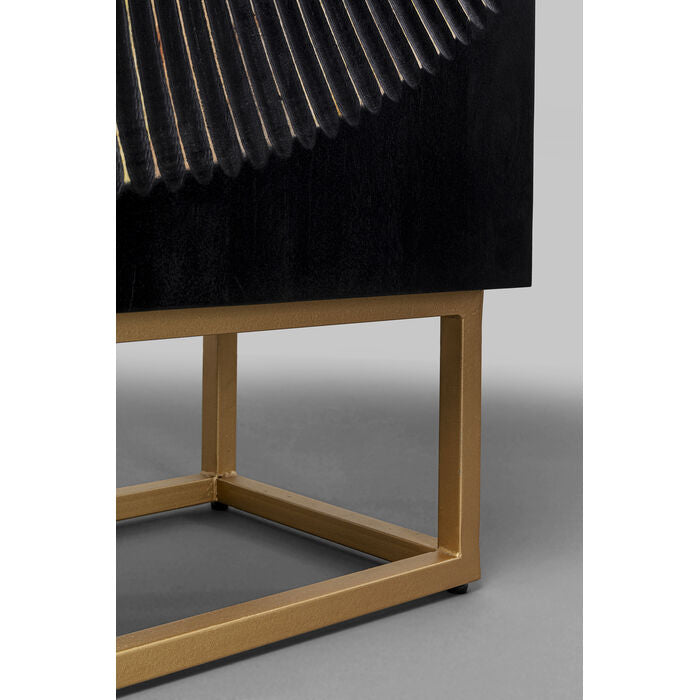 Kast MADEIRA donkerbruin hout met gouden basis