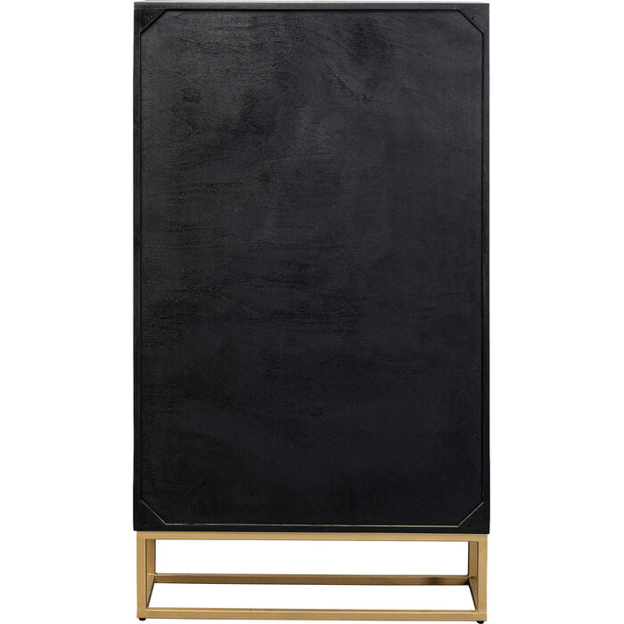 Kast MADEIRA donkerbruin hout met gouden basis