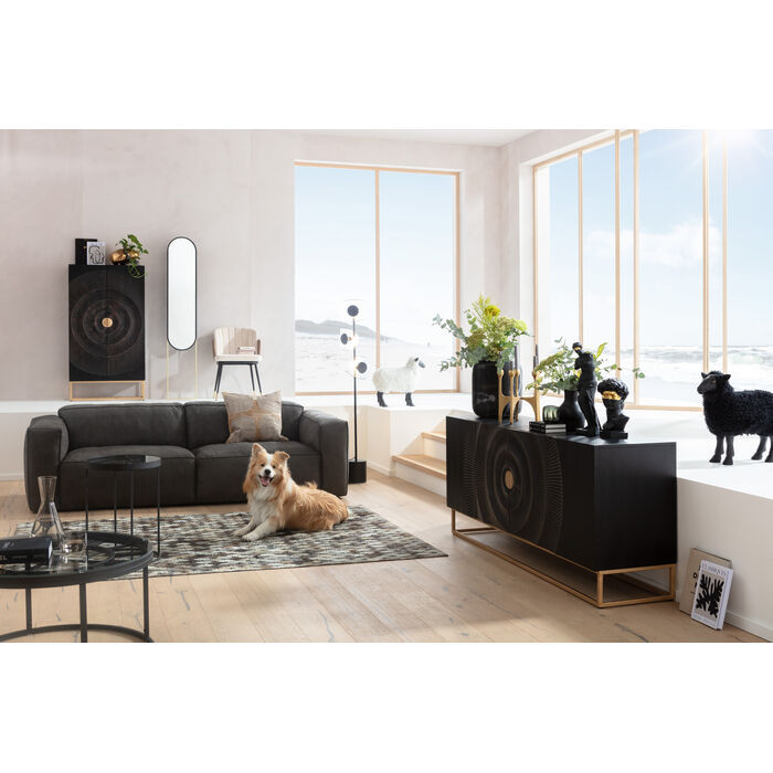 Kast MADEIRA donkerbruin hout met gouden basis