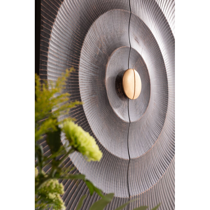 Kast MADEIRA donkerbruin hout met gouden basis