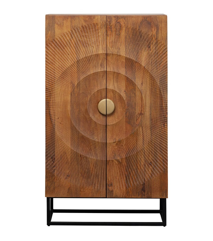 Kast MADEIRA lite hout met zwarte basis